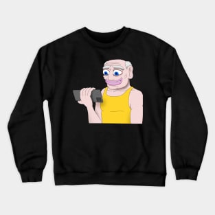 An old man watches a video Crewneck Sweatshirt